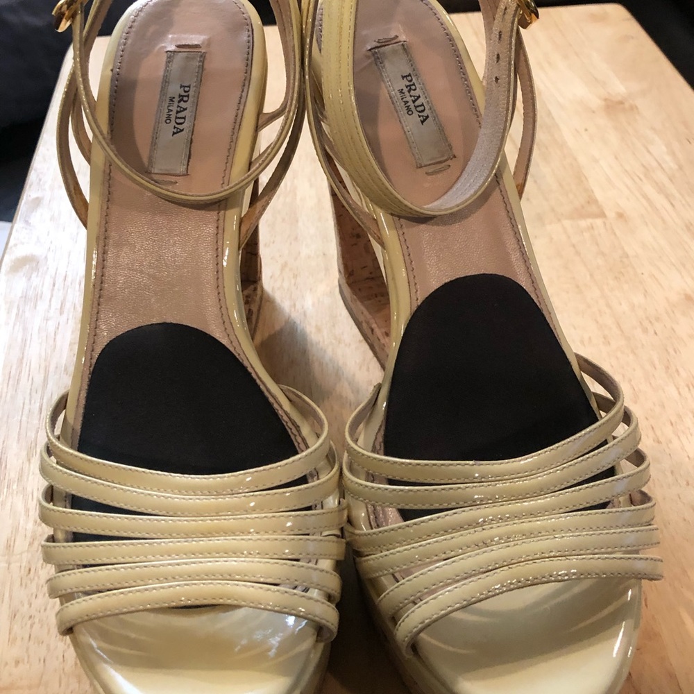 Just in time for Spring season! Prada Wedges